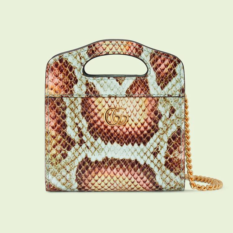 701074.E12MG.3564.001.080.0000.Light GG Marmont top handle python card case wallet